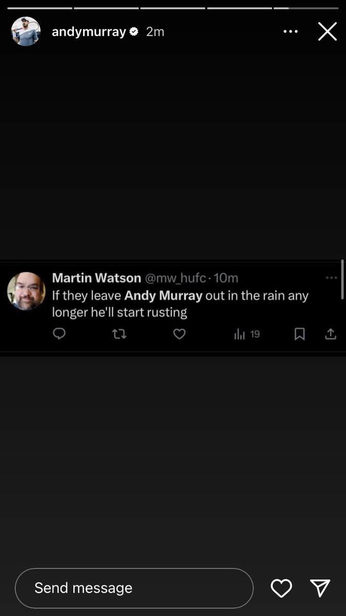 HAHAHAHA ANDY MURRAY SHARING THIS ON HIS INSTAGRAM STORY!! 😭