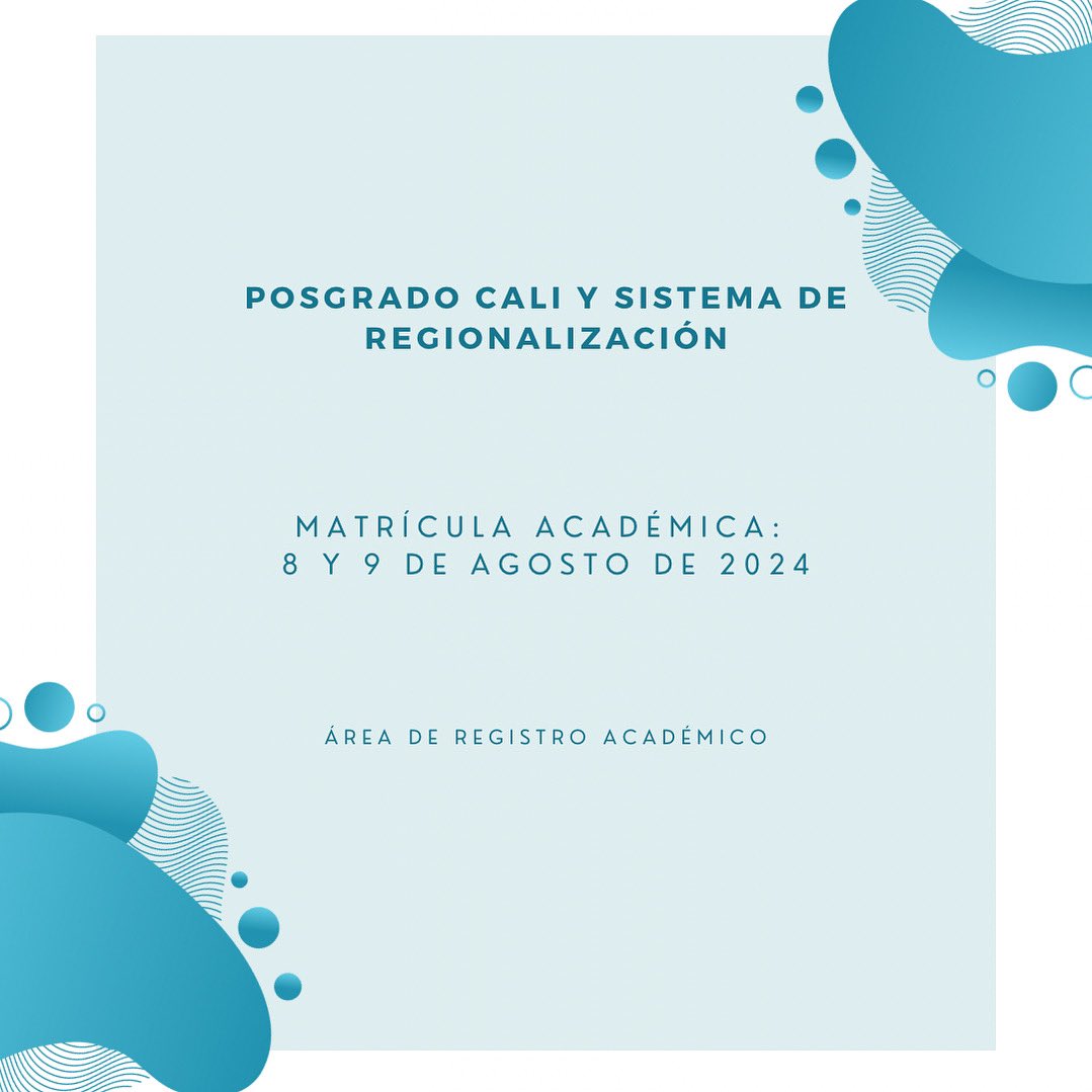 RegistroUV's tweet photo. Información importante Posgrado Cali y Sistema de Regionalización https://t.co/qWGywKRUC2