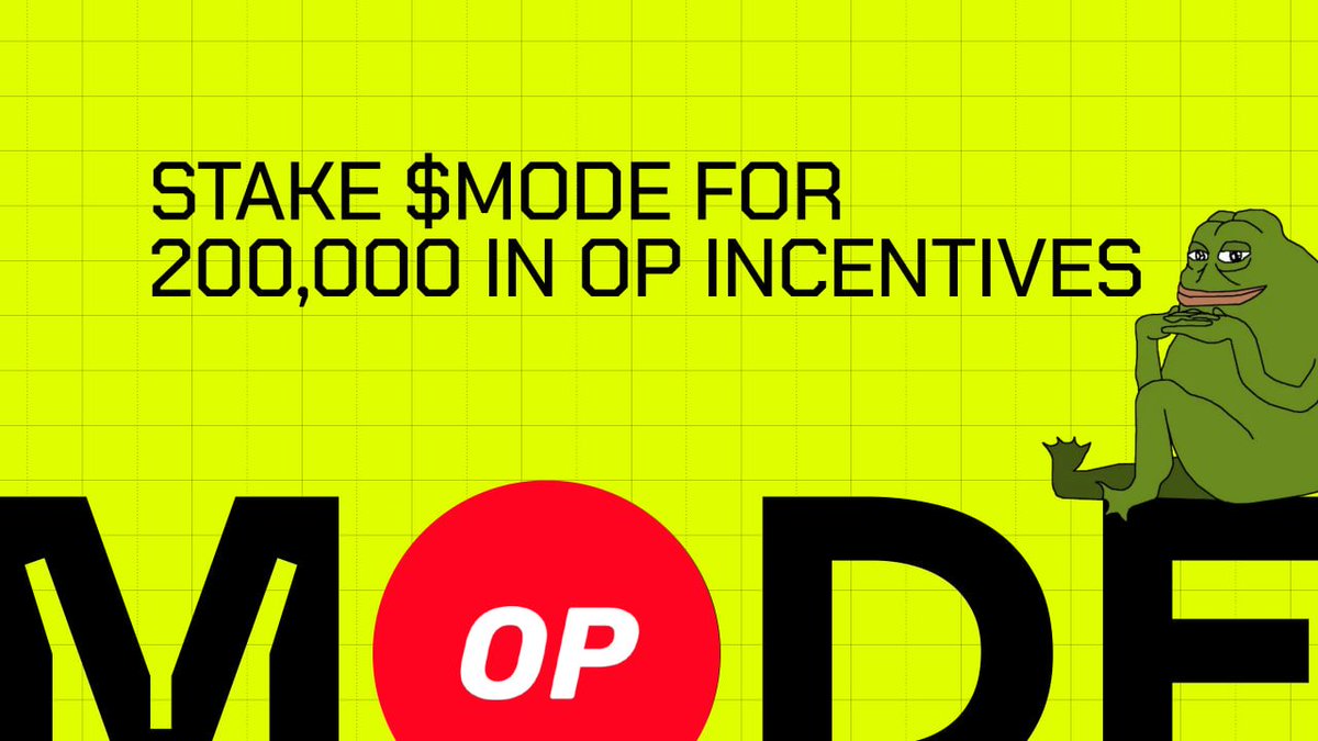modeintern's tweet image. MoChads, did you claim your $OP yet?🤯

You want to check your Mode Dashboard👀

APY still pumpin' at a juicy 45.7% - stake more $MODE and watch your $OP stack grow fatter than a whale's wallet🐋

Hit the link on @modenetwork latest posts &amp;amp; go claim your share of 200,000 $OP🔥