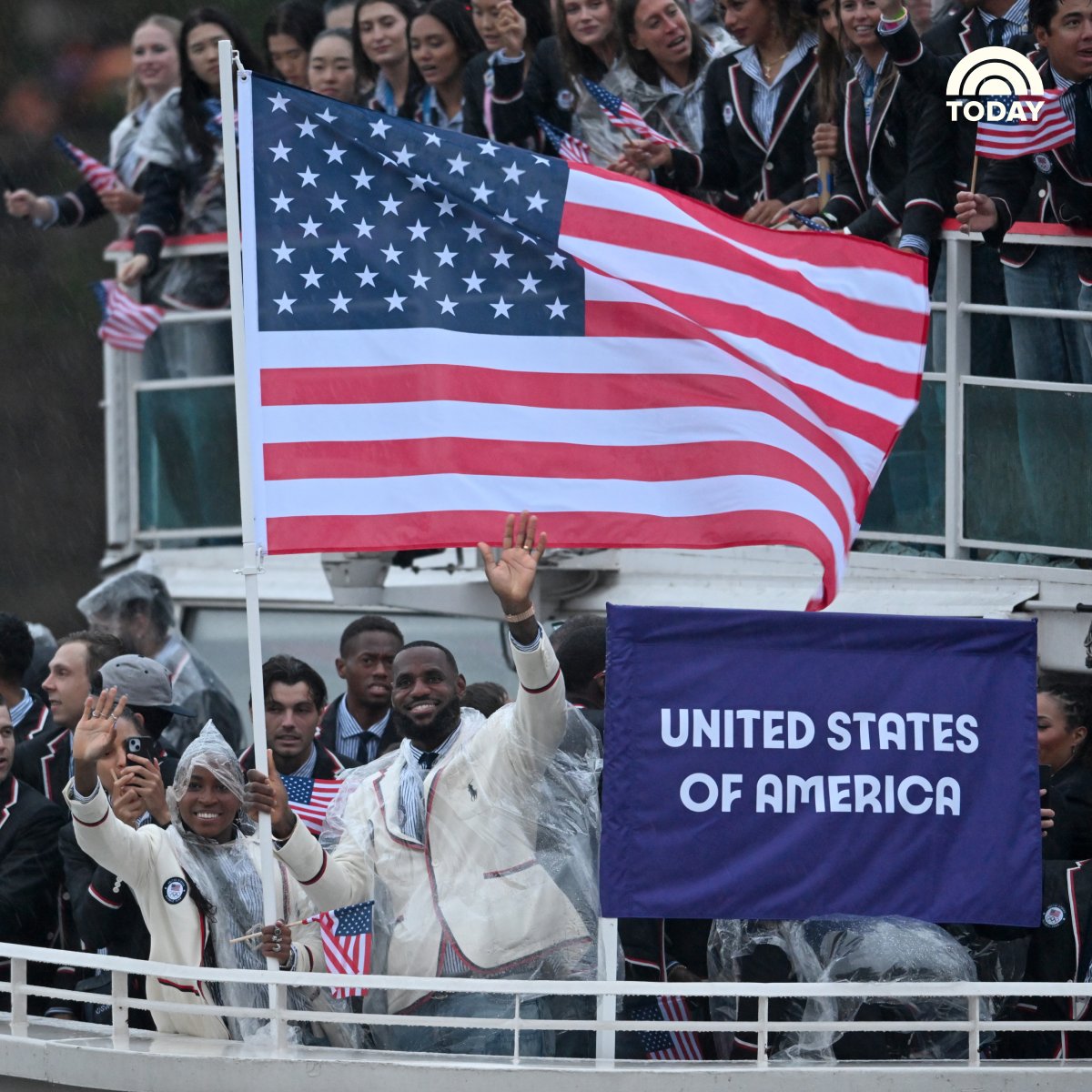 TEAM USA HAS ARRIVED! 🇺🇸

LeBron James and Coco Gauff carried the American flag as the nearly 600 athletes floated down the Seine during the Paris 2024 Olympics opening ceremony. Bring home the gold! 🥇

📸: Getty Images