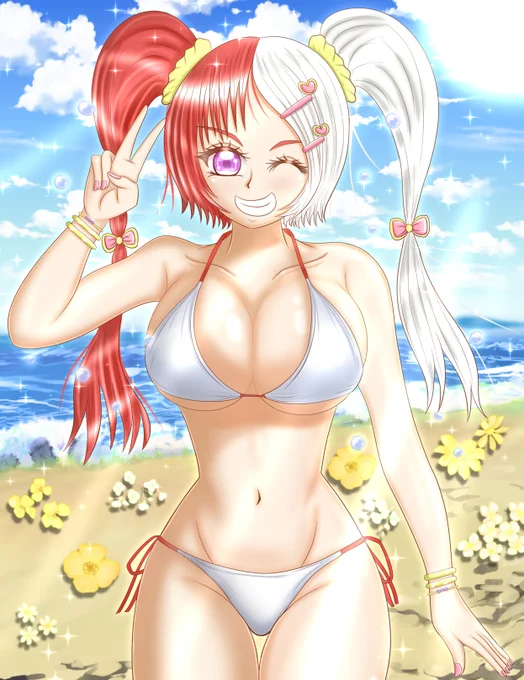 おはようございます今日はお休みなのでまったり過ごします!(*'ω'*)お絵描きは先日の水着ツインテウタちゃんを仕上げました土日も熱さに負けずに涼しく過ごしましょう～(*'▽`*)#ウタ #ONEPIECE 