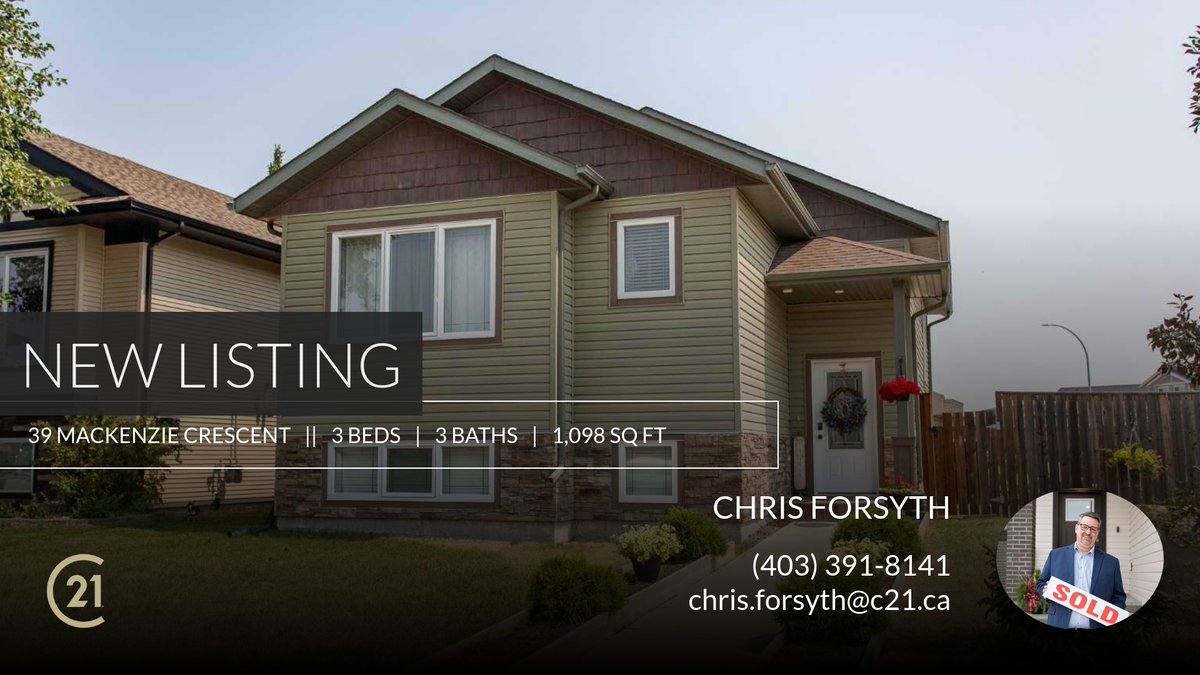 📍 New Listing 📍 Take a look at this fantastic new property that just hit the market located at 39 Mackenzie Crescent in Lacombe. Reach out here or at (403) 391-8141 for more information!

Listed by Pam Warner

Chris Forsyth - Rea... homeforsale.at/39_MACKENZIE_C…