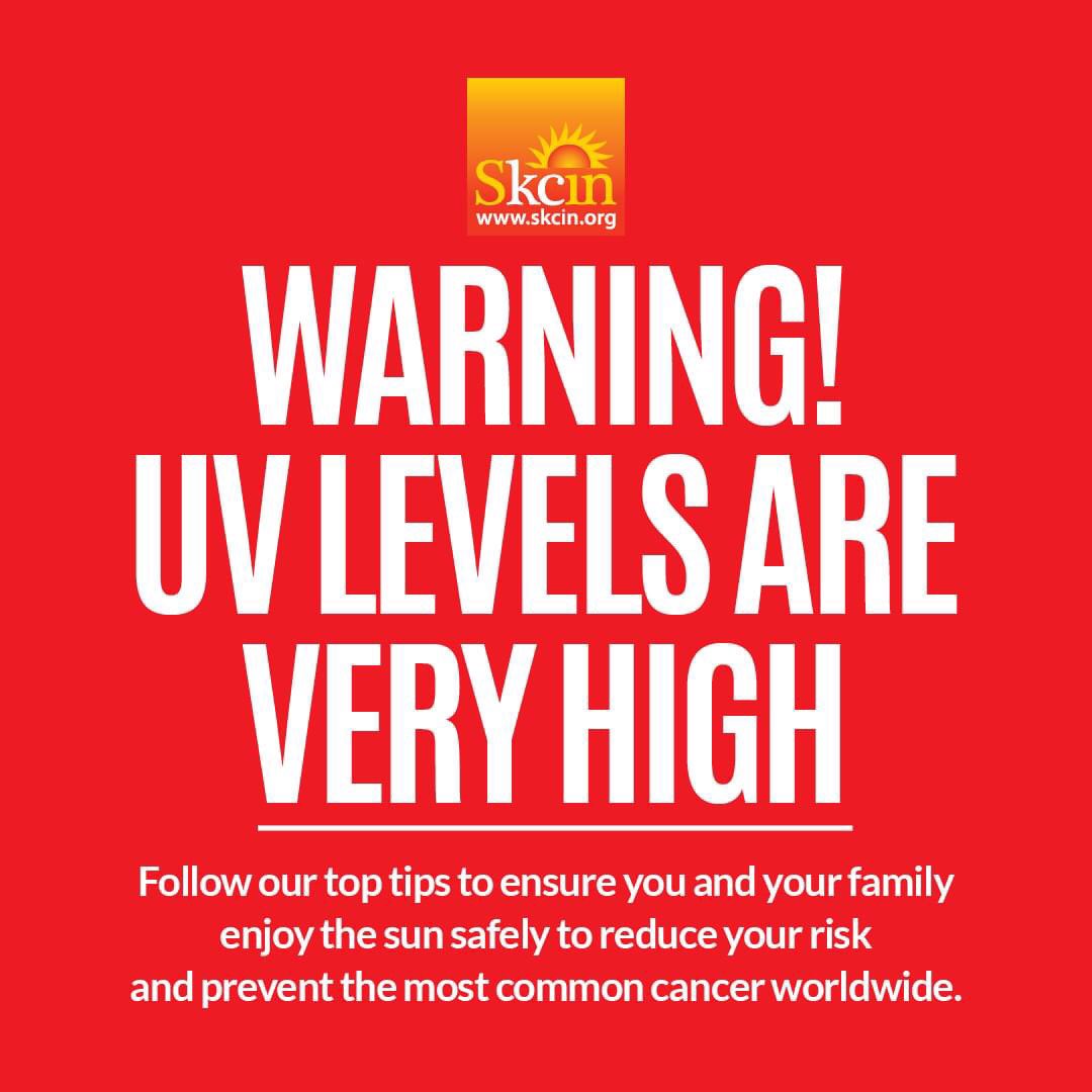 Whatever you are doing this weekend to enjoy the glorious weather be warned that UV levels are VERY HIGH across parts of the country &amp; sun damage can occur in just a matter of minutes! Turning any kind of pink or red is a warning sign from your skin that damage is occurring!