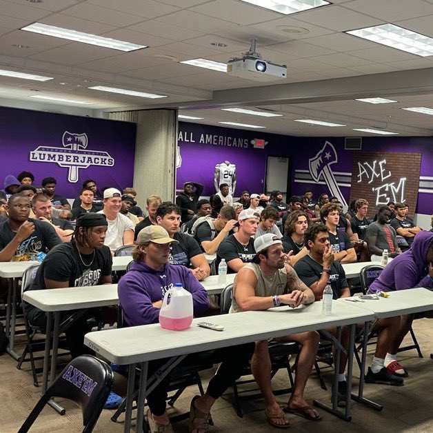 Lumberjack Football (@sfa_football) on Twitter photo Grateful to have Captain Nicholas Romer, a United States Marine Officer, talk to our guys on leadership, adversity, and discipline.
#AxeEm x #EastTexasTough Grateful to have Captain Nicholas Romer, a United States Marine Officer, talk to our guys on leadership, adversity, and discipline.
#AxeEm x #EastTexasTough