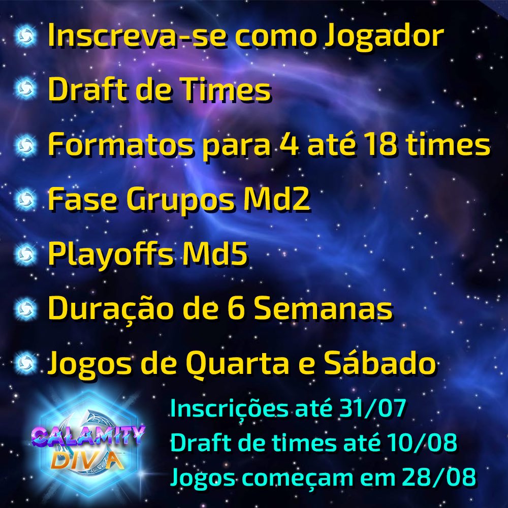 CGE_TV's tweet photo. Calamity HOTS voltou! Com nosso campeonato mais popular, a Calamity Div A 6ª Temporada de @BlizzHeroes 

Teremos uma duração máxima de 6 semanas com fase grupos e playoffs e teremos o máximo de times possíveis. Se inscreva como jogador

Link na BIO para se inscrever e + infos https://t.co/JYeNm8y4Zv