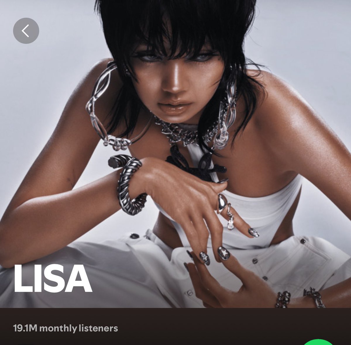 idatelalisa's tweet photo. Wow she’s literally gained 12M monthly listeners in less than a month https://t.co/qk3mpQzCZO