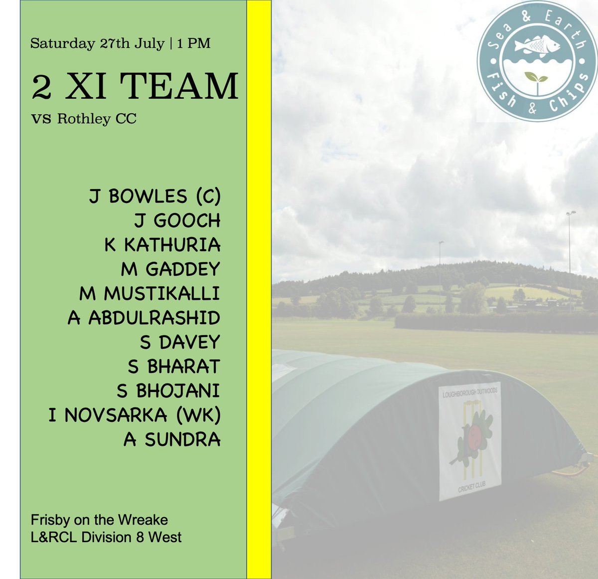 Here's the teams going into tomorrows fixtures!

Come on Outwoods!

#cricket #loveoutwoods