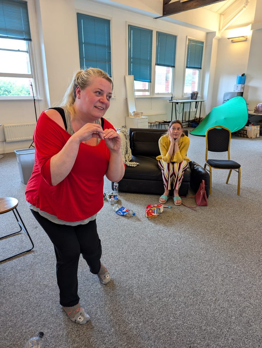 Kimiburnett's tweet photo. Final rehearsal with these two gems! 💓 

#Laurenbugg
@AshleyHopeAllan 
@evieguttridge

Catch #Flapping on 07 &amp; 09 Aug  ❤️  @53two 

#OffCut2024

#Offcutter

#Offcutters https://t.co/6rWaRf5fP4