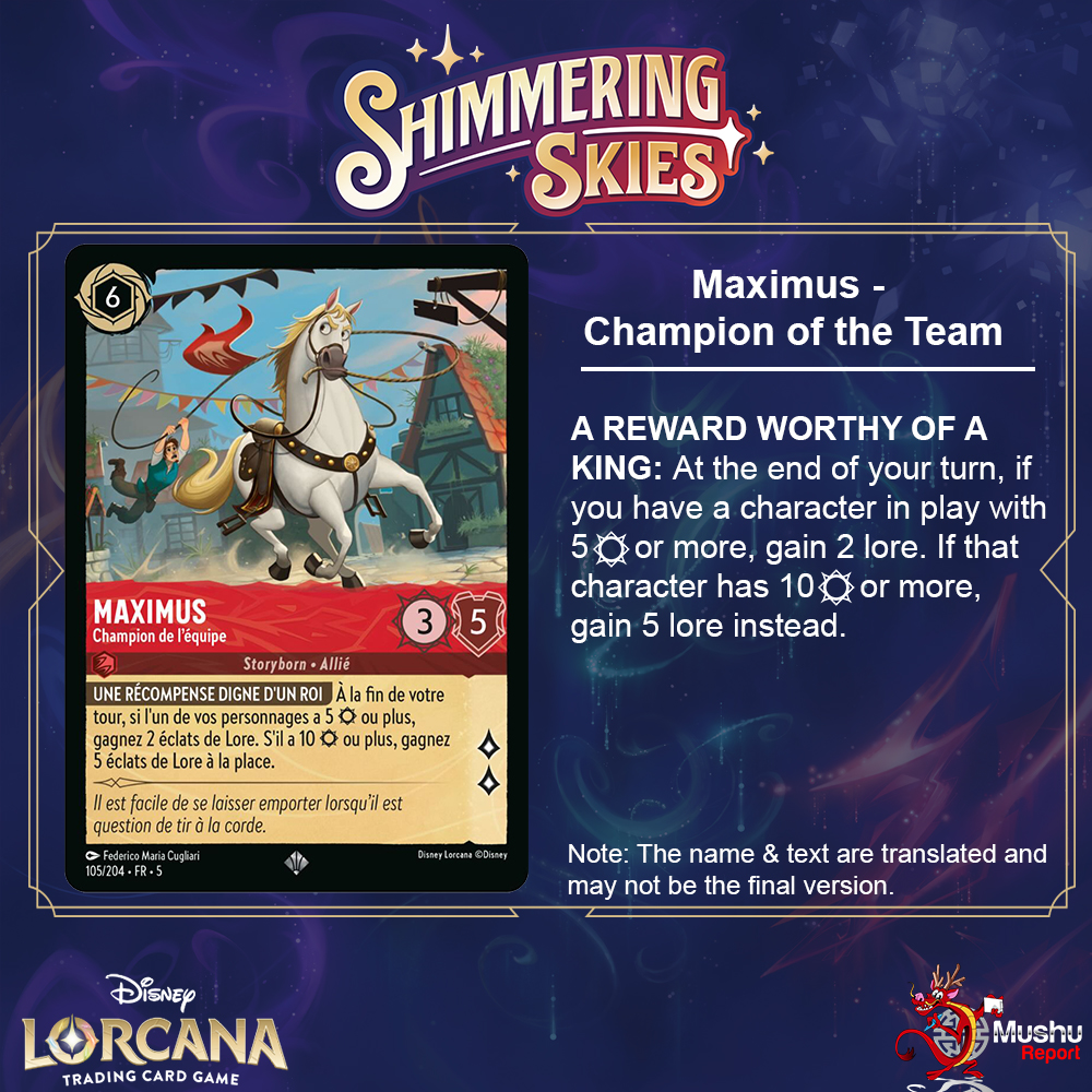 Maximus is here to help you in your race for lore. Like, REALLY race! https://t.co/aYlBQUUPxT #DisneyLorcana #ShimmeringSkies Maximus is here to help you in your race for lore. Like, REALLY race! https://t.co/aYlBQUUPxT #DisneyLorcana #ShimmeringSkies