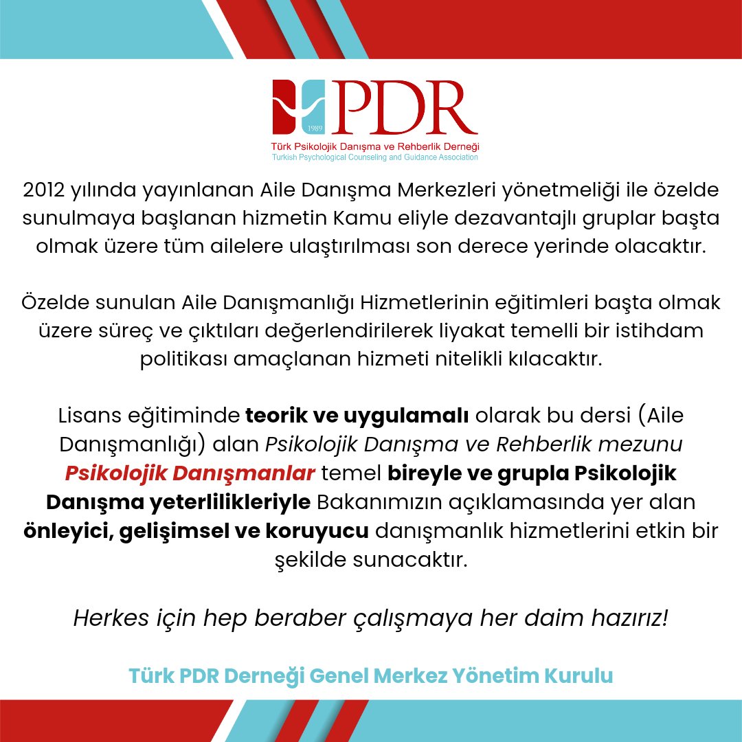 Herkes için hep beraber çalışmaya her daim hazırız!

<a href="/tcailesosyal/">T.C. Aile ve Sosyal Hizmetler Bakanlığı</a>
<a href="/MahinurOzdemir/">Mahinur Özdemir Göktaş</a>
<a href="/turkpdrdernegi/">Türk PDR Der- Psikolojik Danışma ve Rehberlik</a>
<a href="/turkpdrtopluluk/">Türk PDR Topluluk</a>