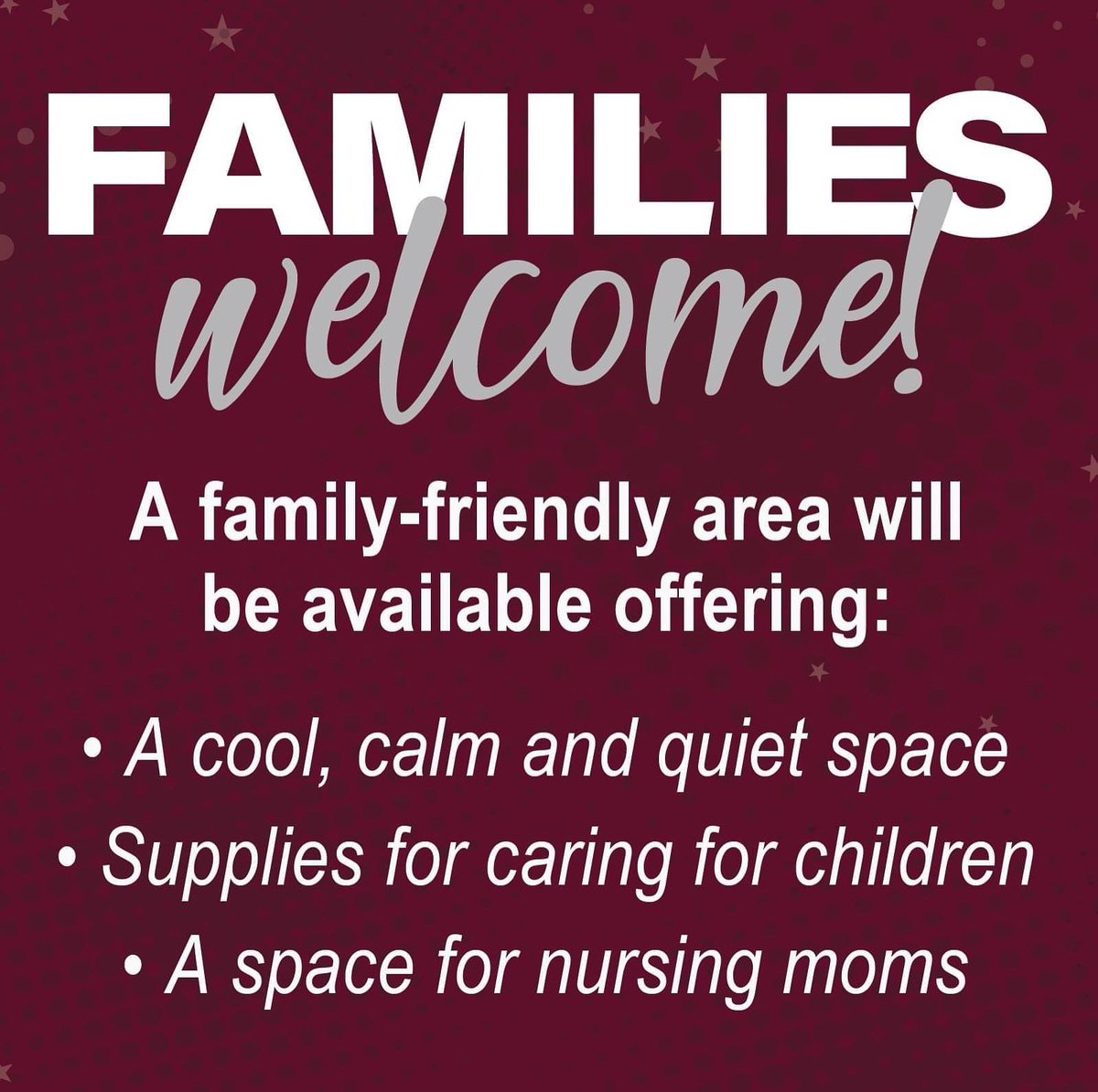 The SDCF is a family-friendly festival!

There will be space for the tiniest of chislic fans.  The Freeman Regional Health Services are providing supplies for parents to care for their children in a cool, calm &amp; private environment.
#chislic #chislicfestival #frhs #mothersroom