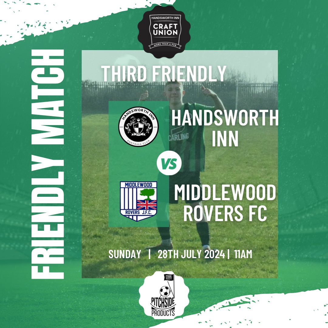 FCHandsworthInn's tweet photo. Third Friendly Sunday…

After last weeks impressive win we look to build on it and start picking up more wins just before the season starts in September.

🏟️ Handsworth Grange School
📍 Beaver Hill Road, S13 9HJ
🤝🏼 Meet 10am
⚽️ Kick Off 11am

Third Friendly || #UTHI 🖤💚 https://t.co/s2XaWtypmx