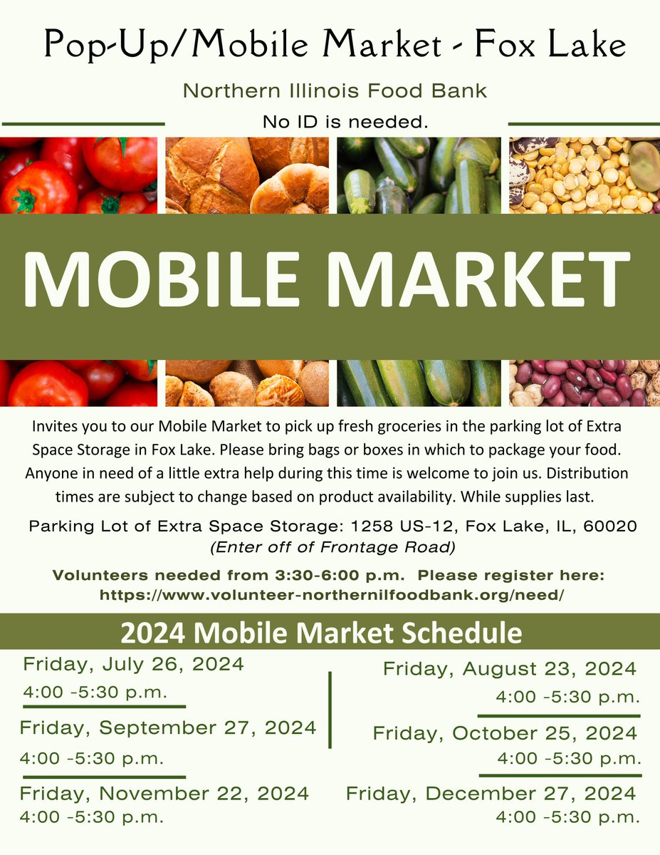 FoxLakeIL's tweet photo. #mobilemarket #northernilfoodbank #foodbank #foxlakeil #villageoffoxlakeil #popup #noidneeded #help #good #ittakesavillage https://t.co/yb7pGmLUbL