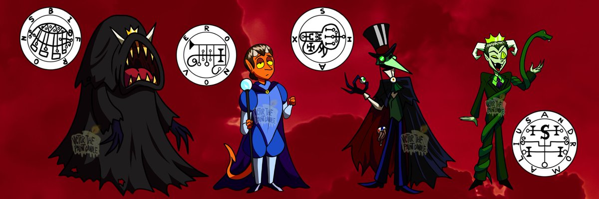 VioletaC666's tweet photo. Nuevos demonios🔥
#demonologia #demonios #demons #oc #originalcharacter #digitalart #originalcharacterdesign #characterart #digitaldrawing #art #demonart #ArsGoetia #satanismo #Andromalius #Ronove #bifrons #shax https://t.co/mn8qLmOIqj