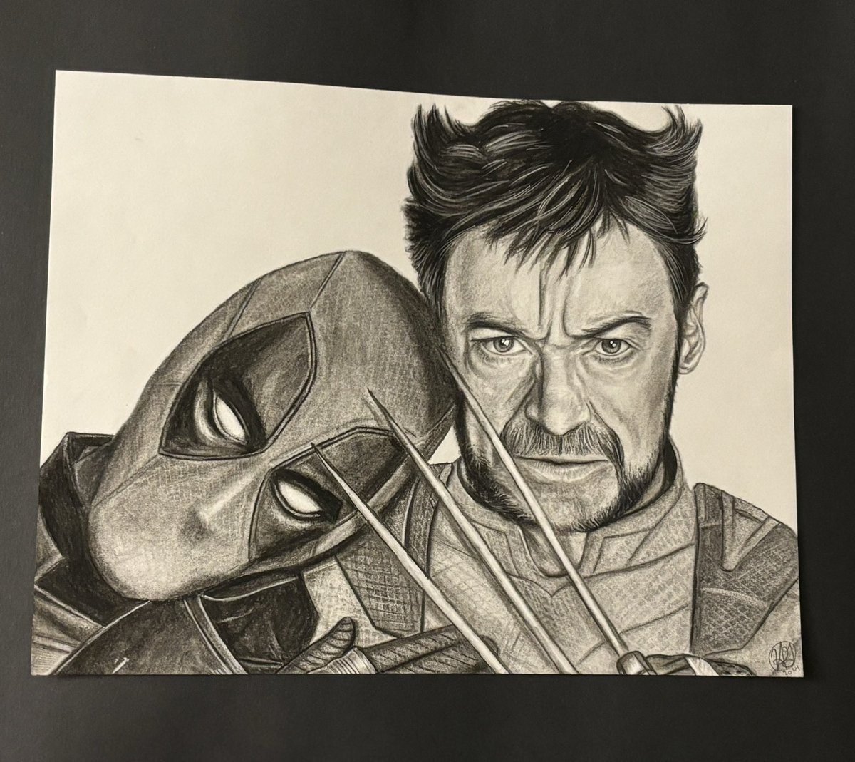 SoLastFriday's tweet photo. Deadpool &amp; Wolverine!! My latest drawing that I got the chance to display at my job to promote the movie! 🍿 🎥 
@VancityReynolds @RealHughJackman #DeadpoolAndWolverine https://t.co/jP8vh4x3oH