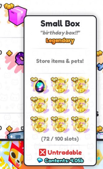 just over 2 weeks to my birthday and i currently have 4b rap worth of eggs and keys!