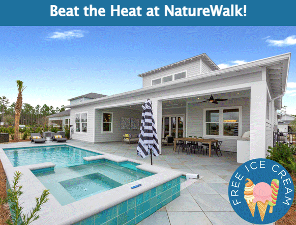 Beat the heat at NatureWalk! Join Kolter Homes for ice cream and home tours this Sunday from 1 - 4 pm. Learn more at naturewalkwatersound.com🍦