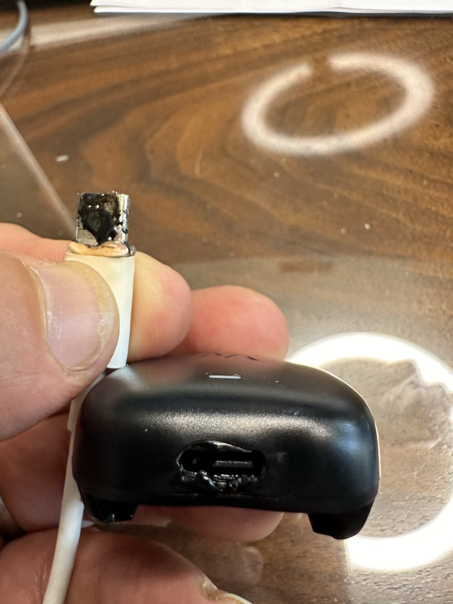 My #Whoop battery started melting and smoking during charging, has anyone else seen this?  I emailed Whoop last night and so far only got an automated response.