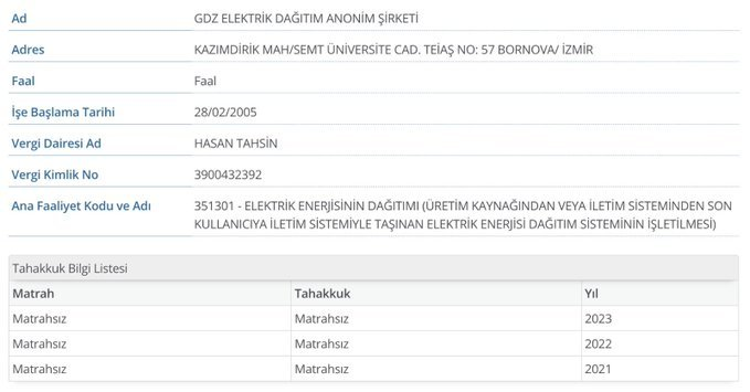 ⚡️⚡️ Gediz Elektrik Dağıtım Anonim Şirketi de üç yıldır hiç vergi ödemedi. 

🛑 Gariban elektrik faturası ile katmerli ödüyor vergiyi.