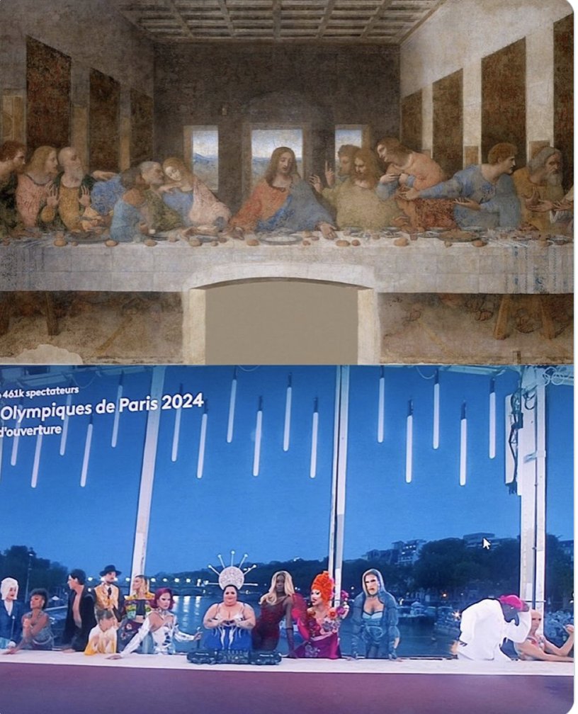 In case you still have doubts about the satanist LGBT project.
For the Paris olympics inauguration, they reproduced the Christian "last supper" with LGBT sect-cult members.
They want to destroy  whatever UNITES people >
- Nation States
- identity
- traditions
- religions
- family
