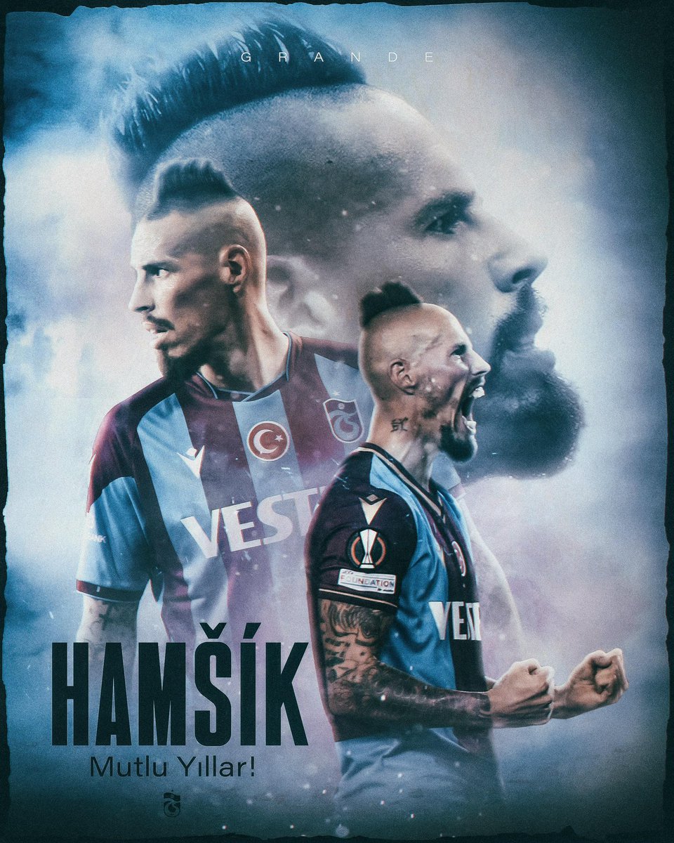 Trabzonspor's tweet photo. Bugün eski futbolcumuz, ‘Grande’miz, son şampiyonluğumuzun mimarlarından Marek Hamsik’in doğum günü. 

Mutlu yıllar Grande 🎊

#17 https://t.co/Cc6dYitZCl