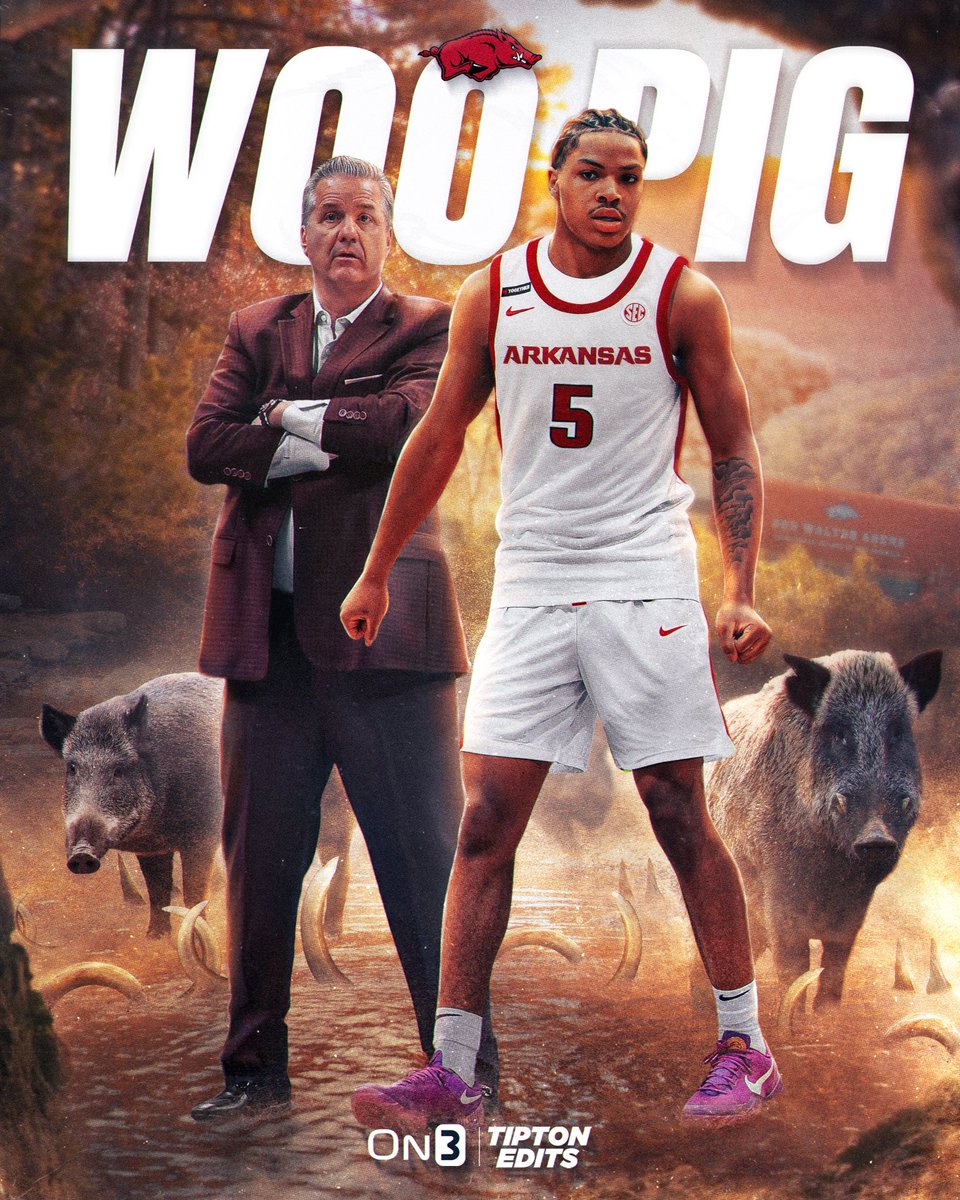 NEWS: 5⭐️ Darius Acuff, the No. 1 ranked PG in the 2025 class, has committed to Arkansas, he announced. 

Story: on3.com/college/arkans…