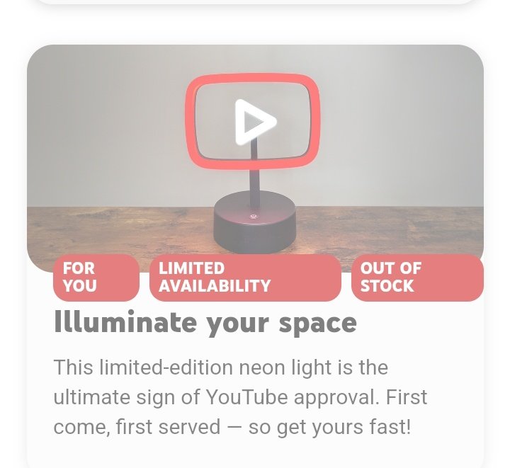 RandomGaming86's tweet photo. @YouTube will there be a restock? I just got the email and already gone. 😬 https://t.co/DmXoWw1gJy