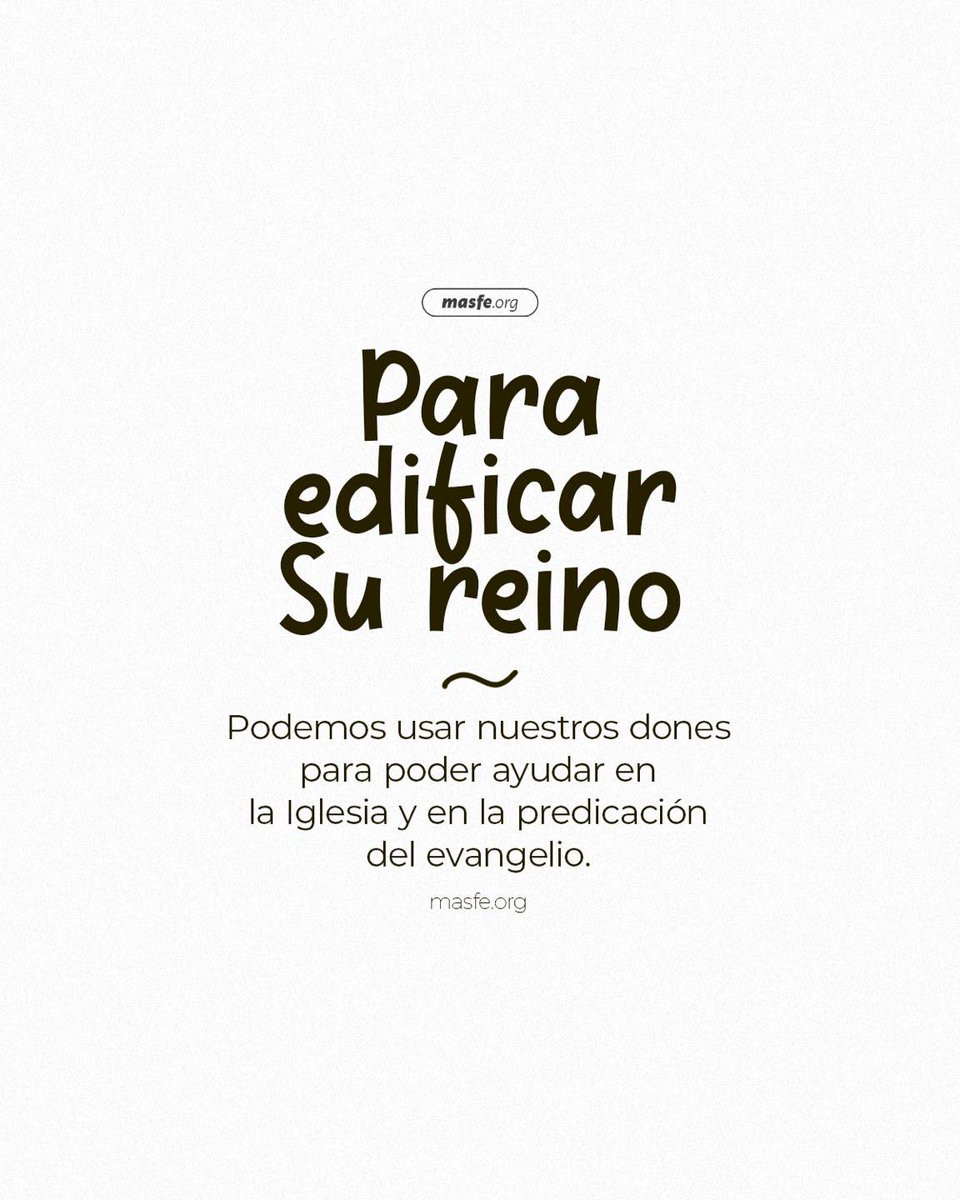 Masfe_org's tweet photo. Los dones de Dios son regalos divinos que Él otorga a Sus hijos para edificar Su Iglesia y glorificar Su nombre. ¿Qué don Dios te dio?

#dones #donesdeDios #inspiracioncristiana https://t.co/k94CRtt7vY