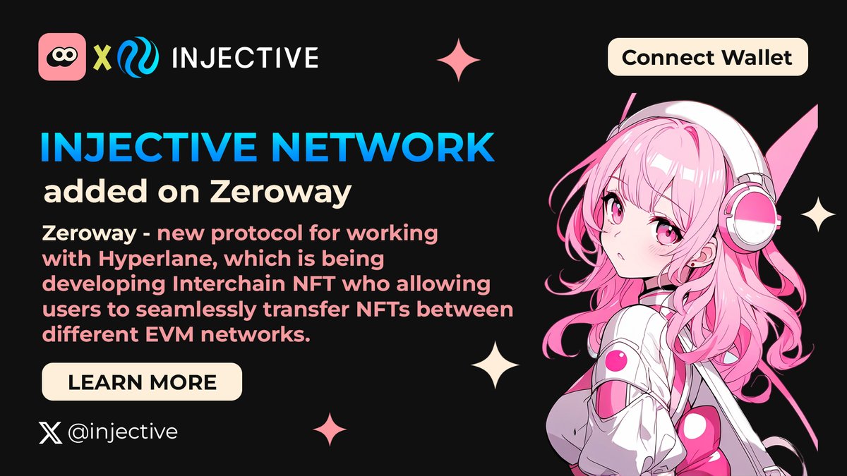 kickbotanick's tweet image. Zeroway added NEW @injective network!

@zeroway_io - new protocol for working with Hyperlane, which is being developing interchain NFT who allowing users to seamlessly transfer NFTs between different EVM networks.

#Injective $INJ
