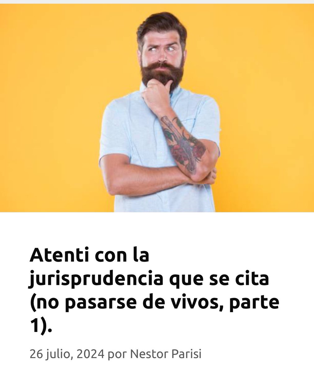 📌 Me gustó mucho esta sentencia del STJ de La Pampa.

📌 Vieron que a veces metemos en las demandas jurisprudencia a lo loco🧐⁉️

📌 En muy pocas líneas, se establece la necesidad (👀 OJO, para las partes y para los juzgados -bien ahí-) de identificar las ⏩⏩ circunstancias