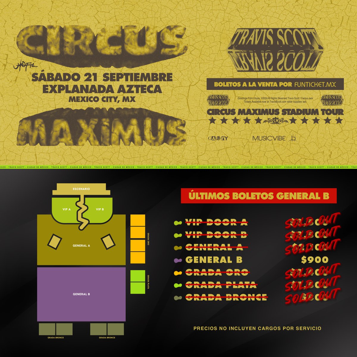 🎫 ¡Últimos boletos en Zona General B! 

Circus Maximus Tour 🎪 llega a la Explanada del Estadio Azteca este 21 de septiembre.

Busca los últimos boletos aquí: bit.ly/3yksPRS