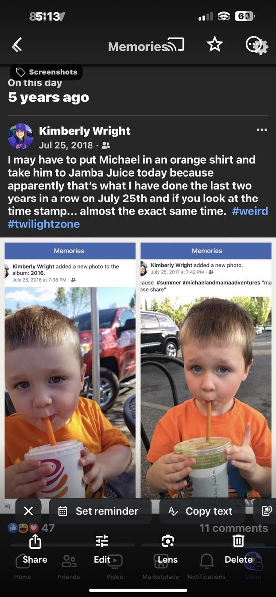 entheend37's tweet photo. @JambaJuice Does the secret menu have vanilla blue sky and a kids size smoothie? If so, I’ll start ordering off of it.  We go every year on July 25th in an orange shirt. It’s a holiday that happened on accident. Starting in 2016, up until now (minus the pandemic). https://t.co/u9MZMbXfCv