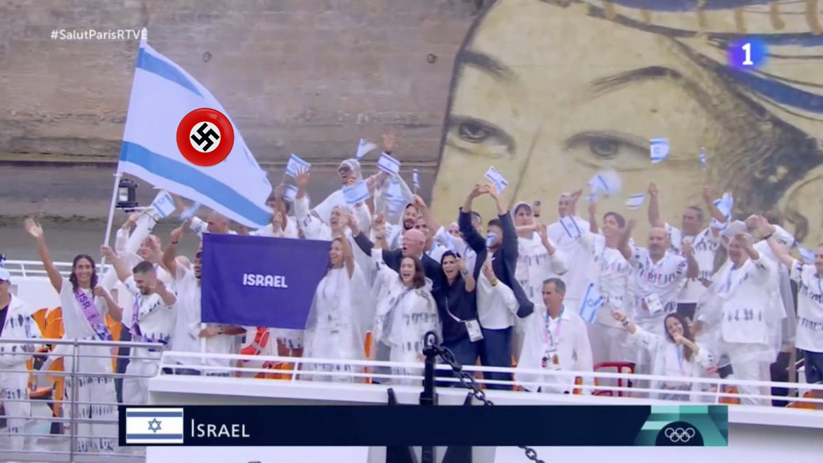 NoaGresiva's tweet photo. Me comentan por grupos de Telegram que esta imagen de la verdadera bandera de Israel no está sentando bien entre los sionistas. Ya sabéis, no la compartáis que se pueden enfadar. #Paris2024 https://t.co/pwxqfRA3jW