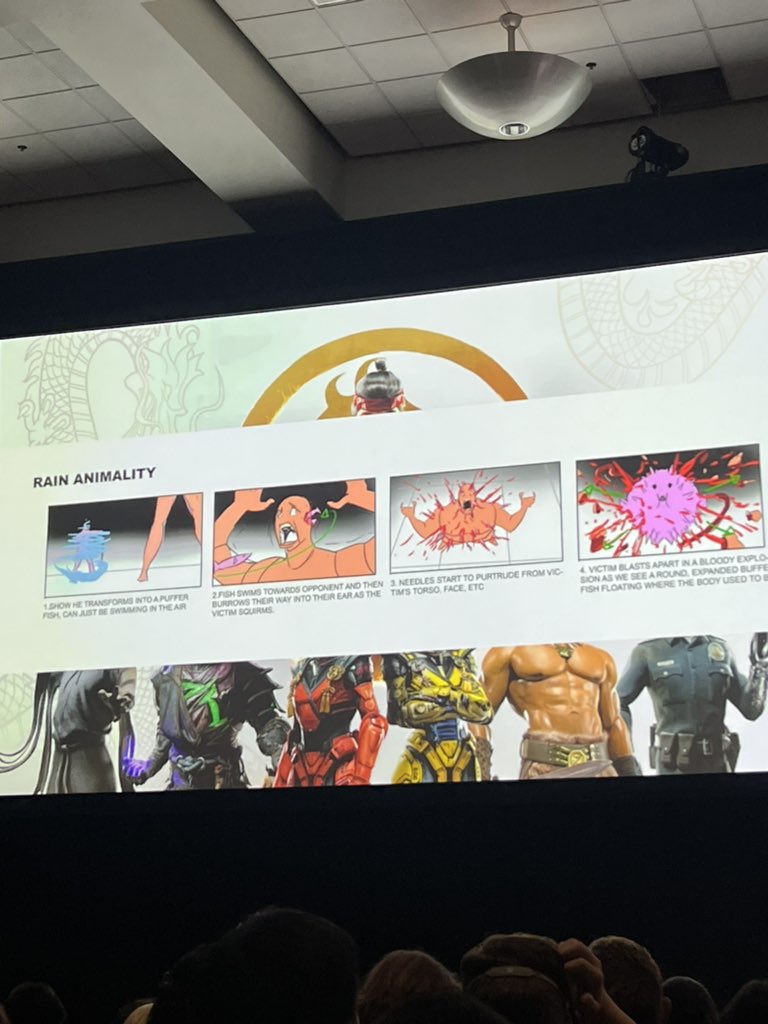 IGN's tweet photo. Rain’s new puffer fish Animality in Mortal Kombat 1. “We really wanted animals to be the stars.” #SDCC https://t.co/HILWY3o3AO