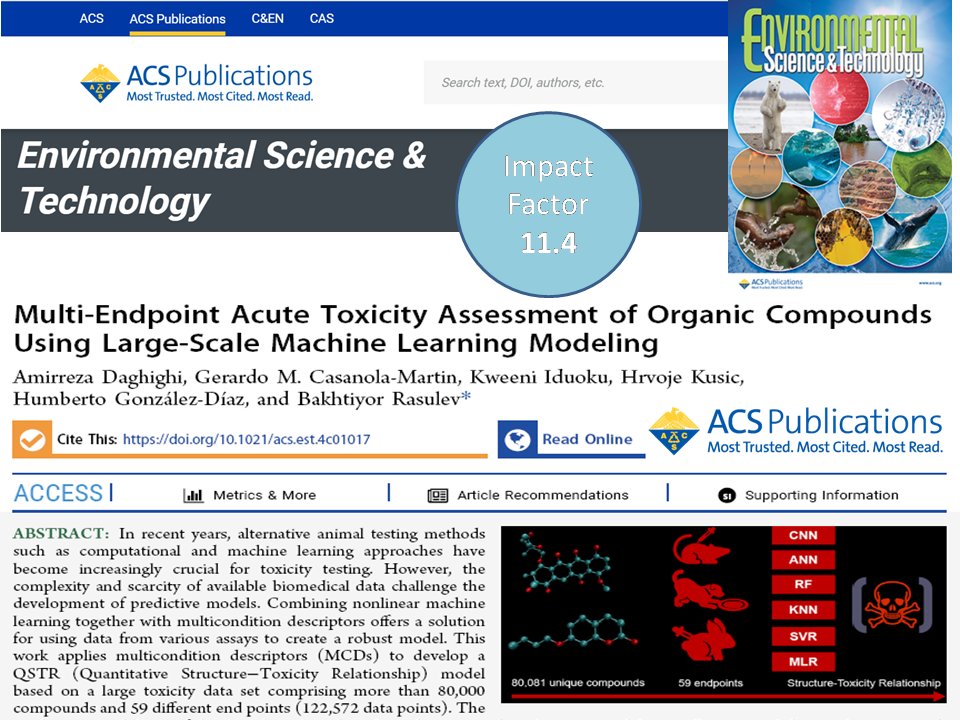 CHEM.PTML LAB (@chemptml_lab) on Twitter photo CHEM.PTML LAB NEWS: <a href="/AmerChemSociety/">American Chemical Society</a>
Published: Multi-Endpoint Acute Toxicity Asses. of Org. Compds Using Large-Scale MachineLearning Modeling. Environ. Sci. and Technol. 2024, doi: 10.1021/acs.est.4c01017 linkedin.com/posts/humbertg… CHEM.PTML LAB NEWS: <a href="/AmerChemSociety/">American Chemical Society</a>
Published: Multi-Endpoint Acute Toxicity Asses. of Org. Compds Using Large-Scale MachineLearning Modeling. Environ. Sci. and Technol. 2024, doi: 10.1021/acs.est.4c01017 linkedin.com/posts/humbertg…
