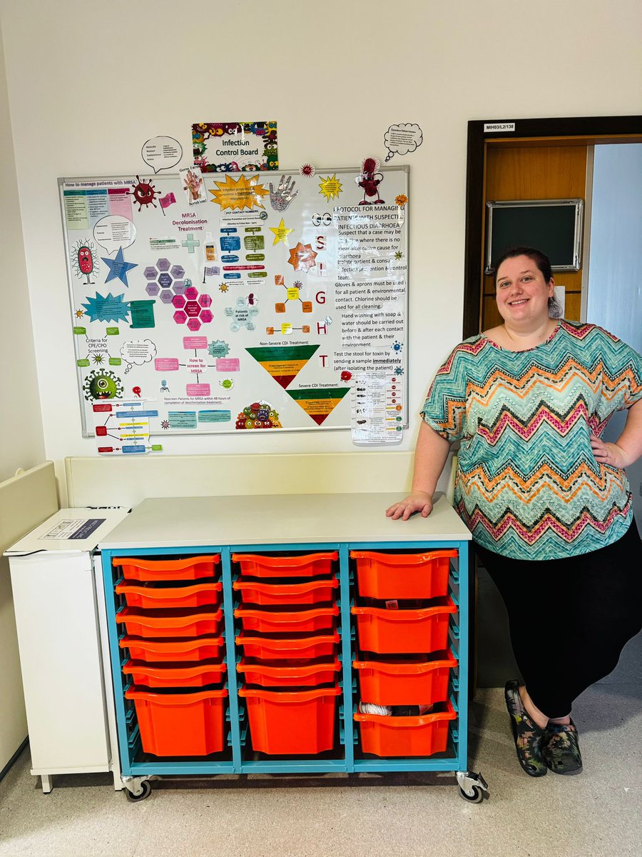 Cant resist a chance for some arts &amp; crafts! 
Updated infection control board for the ward 🦠 #belfasttrust #mdt #artsandcrafts