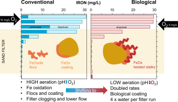 Biofiltration and iron removal are already long time applied. A detailed study showed that stimulating biological iron oxidation over chemical oxidation generate significant operational advantages.  Solid work by Simon Muller and team <a href="/tudelft/">TU Delft</a> <a href="/WaterRes_J/">Water Research</a> sciencedirect.com/science/articl…