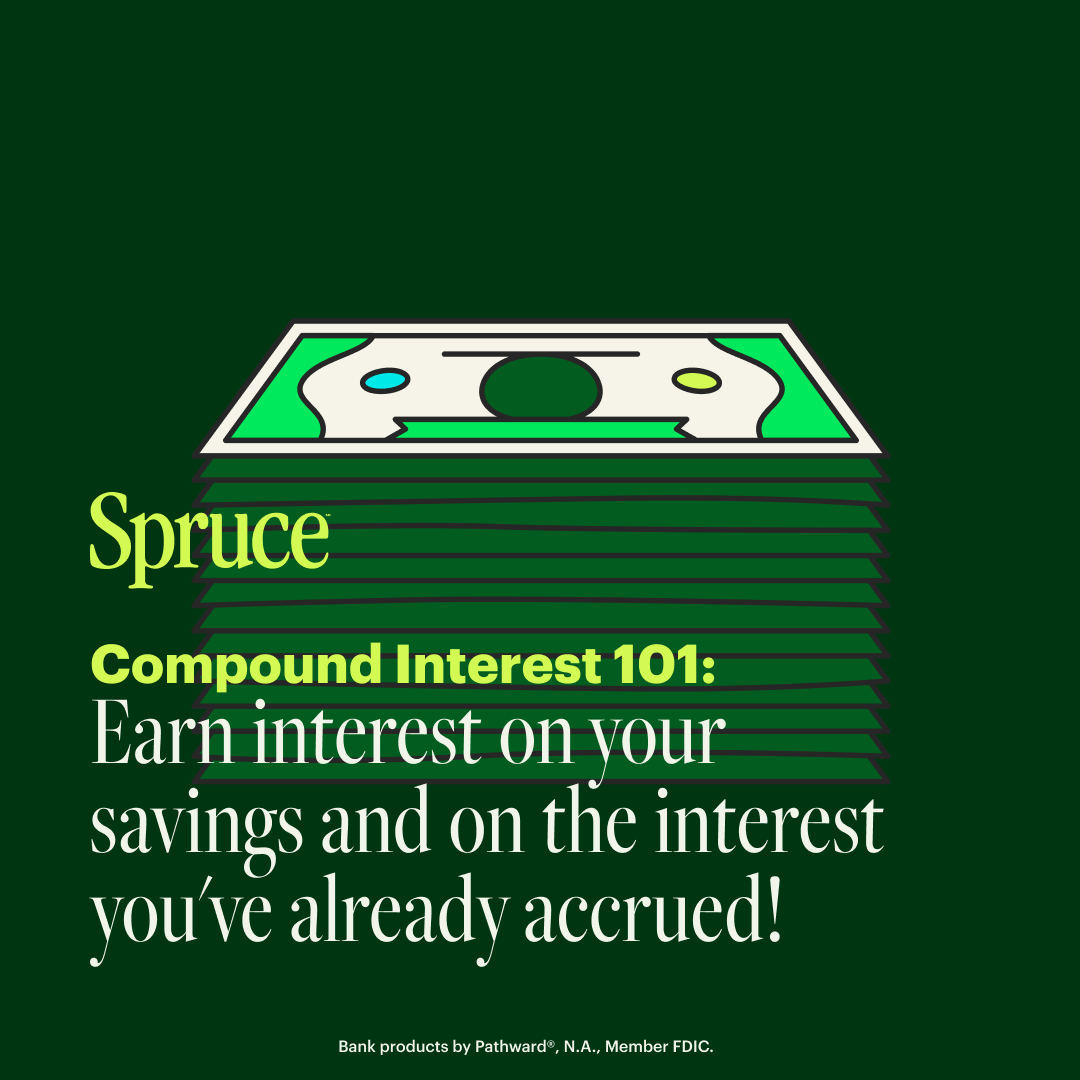 SpruceMoney's tweet photo. Not familiar with compounding interest? Read our article for a crash course on the topic and find out why Spruce is a great place to start building up your savings. 📖 Learn more: https://t.co/IHlgEkqjdn https://t.co/E20QvuEq7y