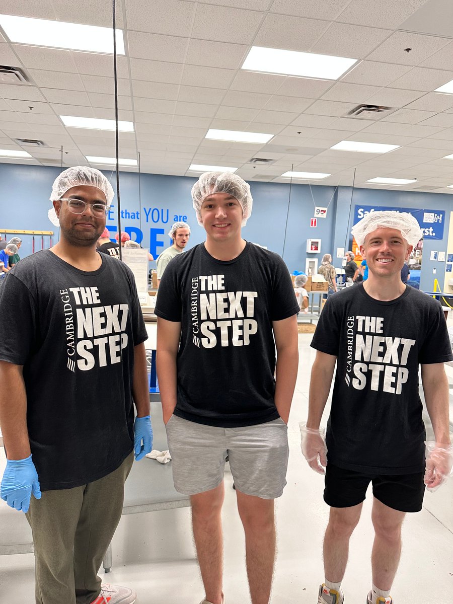 CambridgeIBD's tweet photo. Shout out to our Phoenix-based The Next Step interns for spending the day packing hundreds of meals for children and families around the world with Feed My Starving Children! What an inspiring way to wrap up a busy week! #CambridgeCares #SomethingWonderful https://t.co/XjsFd23ns8