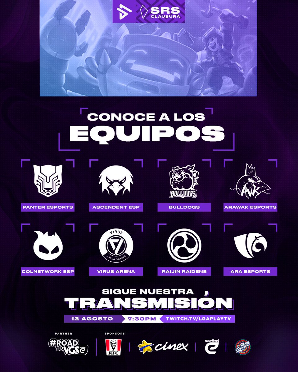 ¡Nos volvemos a ver en la Grieta del Invocador! 🌟🏆

La #SpiritualRiftSeries está a punto de comenzar y tenemos el placer de presentar a los equipos que se enfrentarán en esta emocionante temporada:

Les damos la bienvenida a : <a href="/RaijinRaidens/">Raijin Raidens</a> |  <a href="/ColNet_eSports/">ColNetwork eSports</a> | <a href="/PantereSports/">Panter eSports</a>