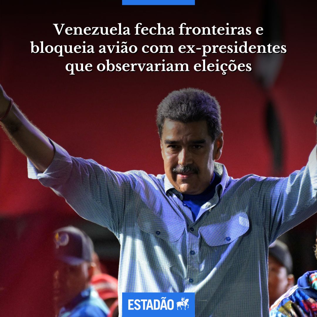 Estadao's tweet photo. Venezuela fecha fronteiras e bloqueia avião com ex-presidentes que observariam eleições

> https://t.co/9g5qs1k6kC

Foto: Yuri Cortez/AFP https://t.co/aOZZmhuZoF
