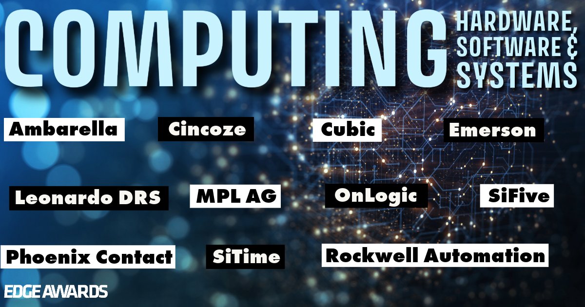 Machine Design (@machinedesign) on Twitter photo The nominees for our #EDGEAwards #computing hardware, software & systems category include <a href="/Ambarella_Inc/">Ambarella Inc.</a>, Cincoze, Cubic Corporation, <a href="/Emerson_News/">Emerson</a>, <a href="/LeonardoDRSnews/">Leonardo DRS</a>, <a href="/MPL_AG/">MPL AG</a>, <a href="/OnLogic/">OnLogic</a>, <a href="/PhoenixContact/">Phoenix Contact USA</a>, <a href="/ROKAutomation/">Rockwell Automation</a>, <a href="/SiFive/">SiFive</a> & <a href="/SiTimeCorp/">SiTime</a>! Vote today: bit.ly/3Lr4hcQ The nominees for our #EDGEAwards #computing hardware, software & systems category include <a href="/Ambarella_Inc/">Ambarella Inc.</a>, Cincoze, Cubic Corporation, <a href="/Emerson_News/">Emerson</a>, <a href="/LeonardoDRSnews/">Leonardo DRS</a>, <a href="/MPL_AG/">MPL AG</a>, <a href="/OnLogic/">OnLogic</a>, <a href="/PhoenixContact/">Phoenix Contact USA</a>, <a href="/ROKAutomation/">Rockwell Automation</a>, <a href="/SiFive/">SiFive</a> & <a href="/SiTimeCorp/">SiTime</a>! Vote today: bit.ly/3Lr4hcQ