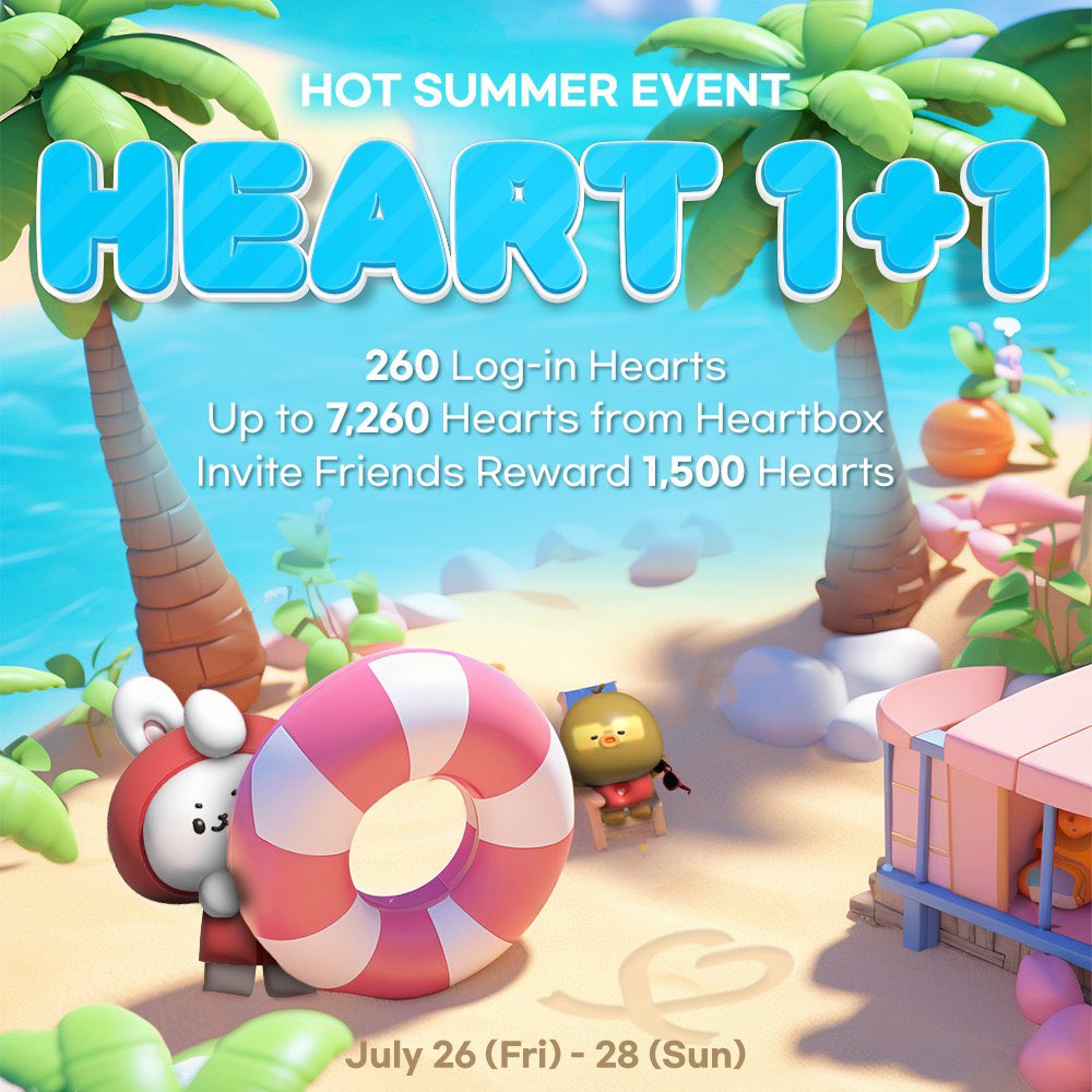rpm_sf9team's tweet photo. 𝑯𝑶𝑻 𝑺𝑼𝑴𝑴𝑬𝑹 𝑬𝑽𝑬𝑵𝑻🏖️ #SF9 

📲CHOEAEDOL  

📅July 26 (Fri) - 28 (Sun)

Fantasy let’s collect a lot!! 

♟️𝟮𝟲𝟬 Log-in❤️
🎁Get up to 𝟳,𝟮𝟲𝟬❤️from Heartbox 
💕1+1 Promotion
⛽2X❤️on Offerwall
📺55❤️for a video Ad
👯‍♀️Refer a friend to get 𝟭𝟱𝟬𝟬❤️

#에스에프나인 https://t.co/NIdlReeJji