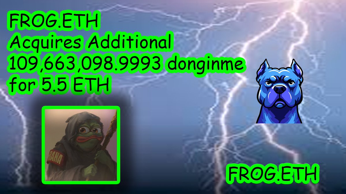 Frog.eth Acquires Additional 109,663,098.9993 <a href="/doginmeonbase/">doginme</a> for 5.5 ETH matching ManifestorDAO.

basescan.org/tx/0x5cd039b8a…
