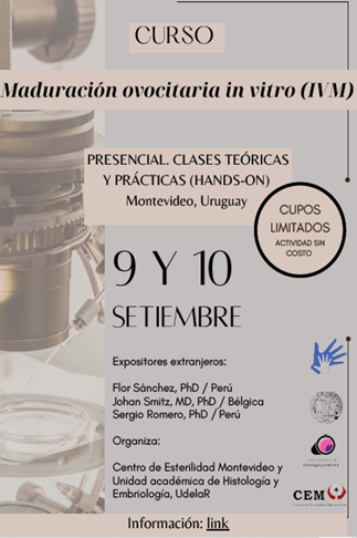 histoemb's tweet photo. Curso "Maduración ovocitaria in vitro (IVM)

9-10 de setiembre

Inscripciones: 
https://t.co/fIfcUgaFFg https://t.co/VkkPyyjF0Z
