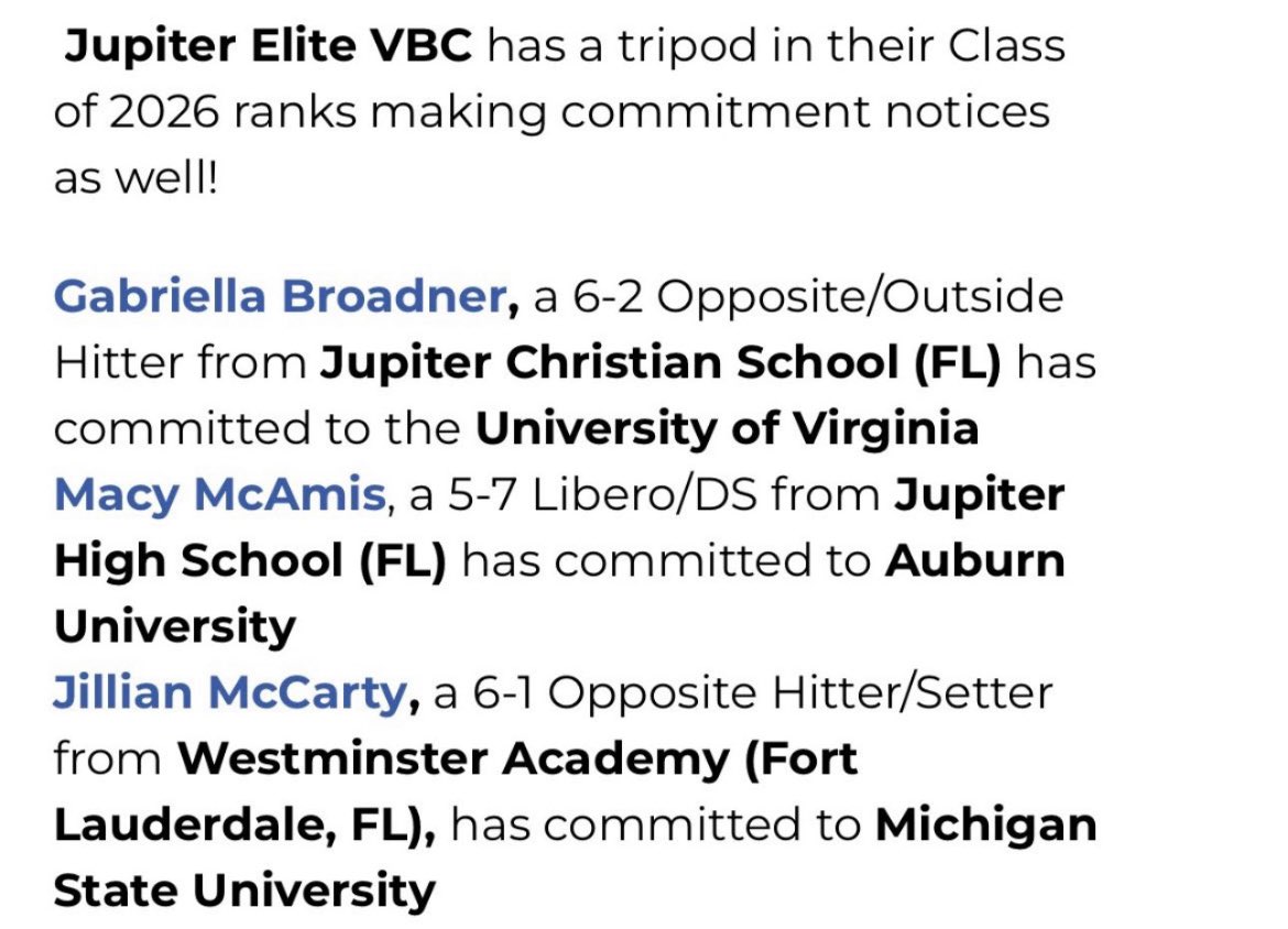Macy McAmis (@macymcamis2026) on Twitter photo Thankful for the recognition of my teammates <a href="/ellabrodner2026/">Gabriella</a> <a href="/jillmccarty2026/">Jillian McCarty</a> and I from <a href="/PrepVolleyball/">PrepVolleyball.com</a>!! Thankful for the recognition of my teammates <a href="/ellabrodner2026/">Gabriella</a> <a href="/jillmccarty2026/">Jillian McCarty</a> and I from <a href="/PrepVolleyball/">PrepVolleyball.com</a>!!