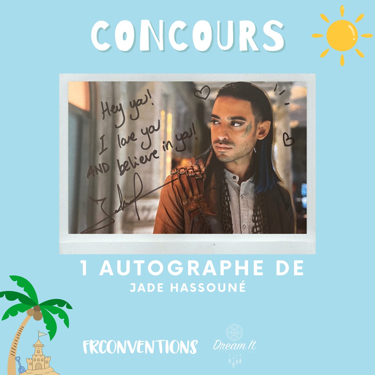 FrConventions's tweet image. [CONCOURS AUTOGRAPHE ☀️]
Remporte 1 autographe de Jade Hassouné (#Shadowhunters) signé à la #ETSW de @DreamitCon. Pour ce faire :
- RT ce tweet
- Follow @FrConventions + @DreamitCon
- Commente notre vidéo YouTube : youtube.com/watch?v=KmcB5K…

TAS le 13/08