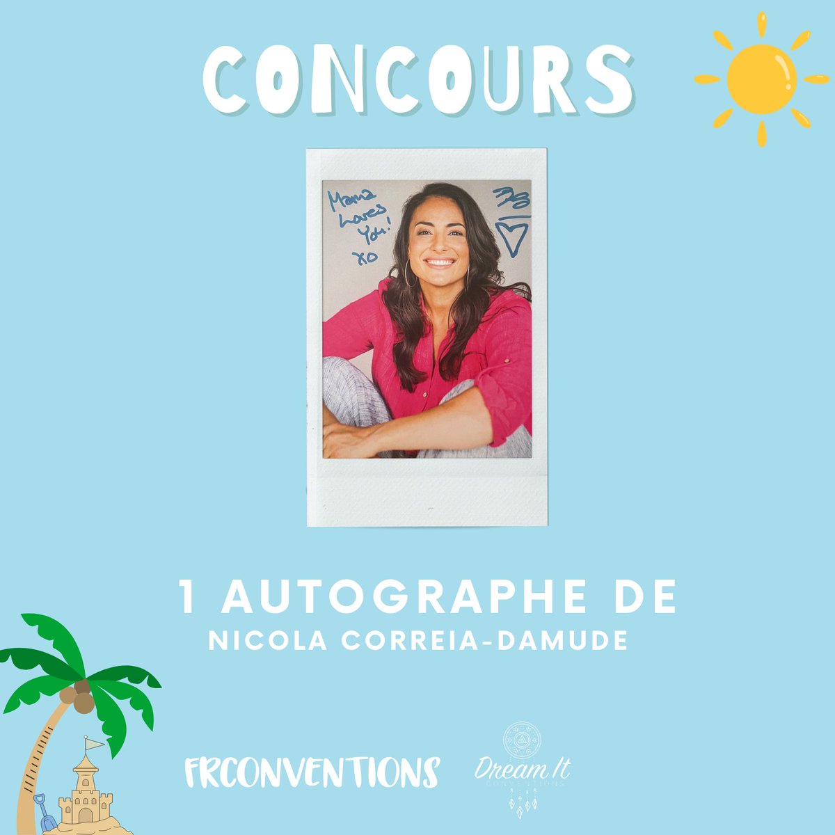 FrConventions's tweet image. [CONCOURS AUTOGRAPHE ☀️]
Remporte 1 autographe de Nicola Correia-Damude (#Shadowhunters) signé à la #ETSW de @DreamitCon. Pour ce faire :
- RT ce tweet
- Follow @FrConventions + @DreamitCon
- Commente notre vidéo YouTube : youtube.com/watch?v=bipxQi…

TAS le 13/08