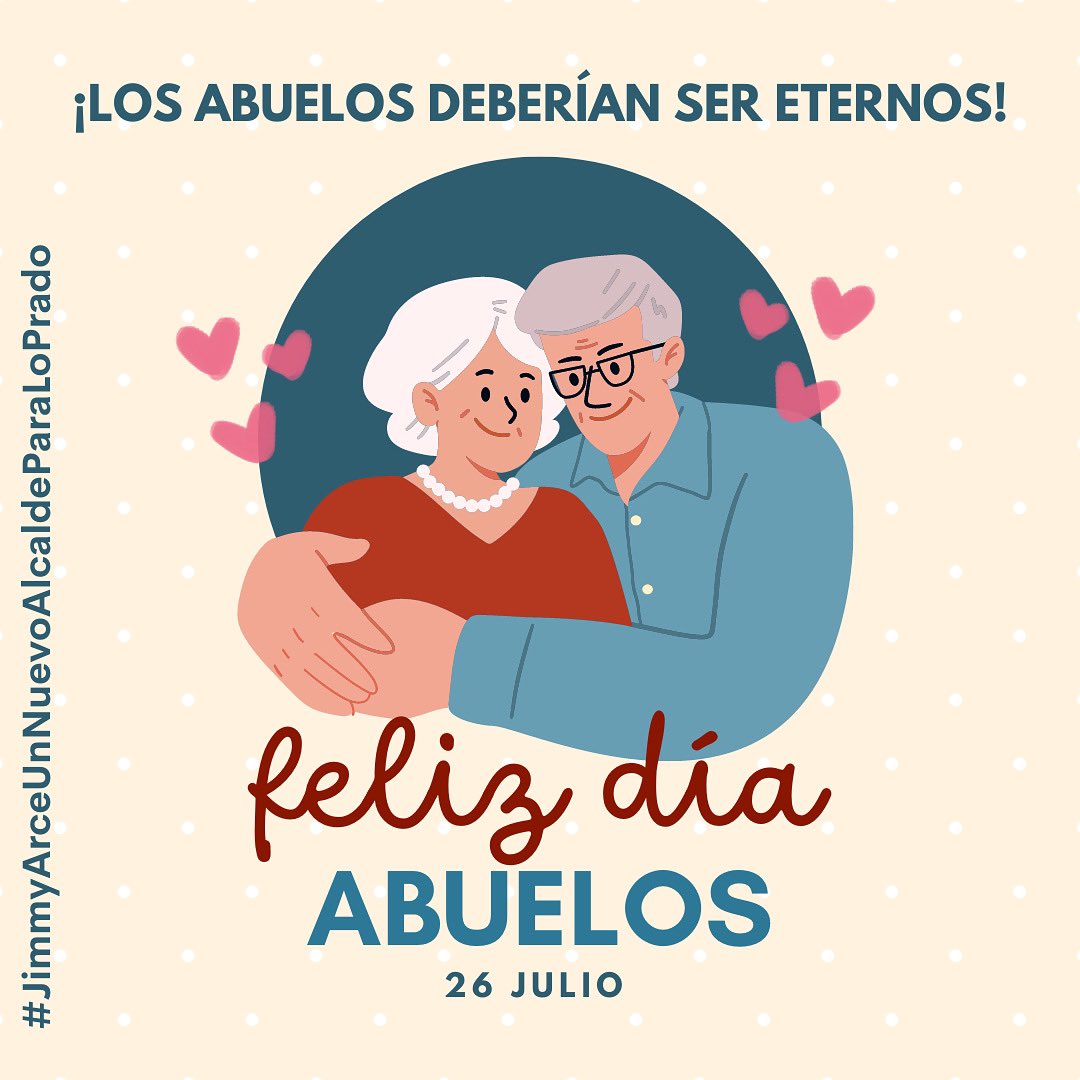 Jimmyarceleiva's tweet photo. 🌟 Feliz Día Mundial de los Abuelos y Abuelas 🌟

Hoy celebramos a esas personas tan especiales que llenan nuestras vidas de amor, sabiduría y ternura. 💜

Un abrazo a todos y todas 
Jimmy Arce Leiva 
#unnuevoalcaldeparaloprado 
#loprado #AbuelosyAbuelas
#cambiemoslareceta https://t.co/dnO8XsQHDK