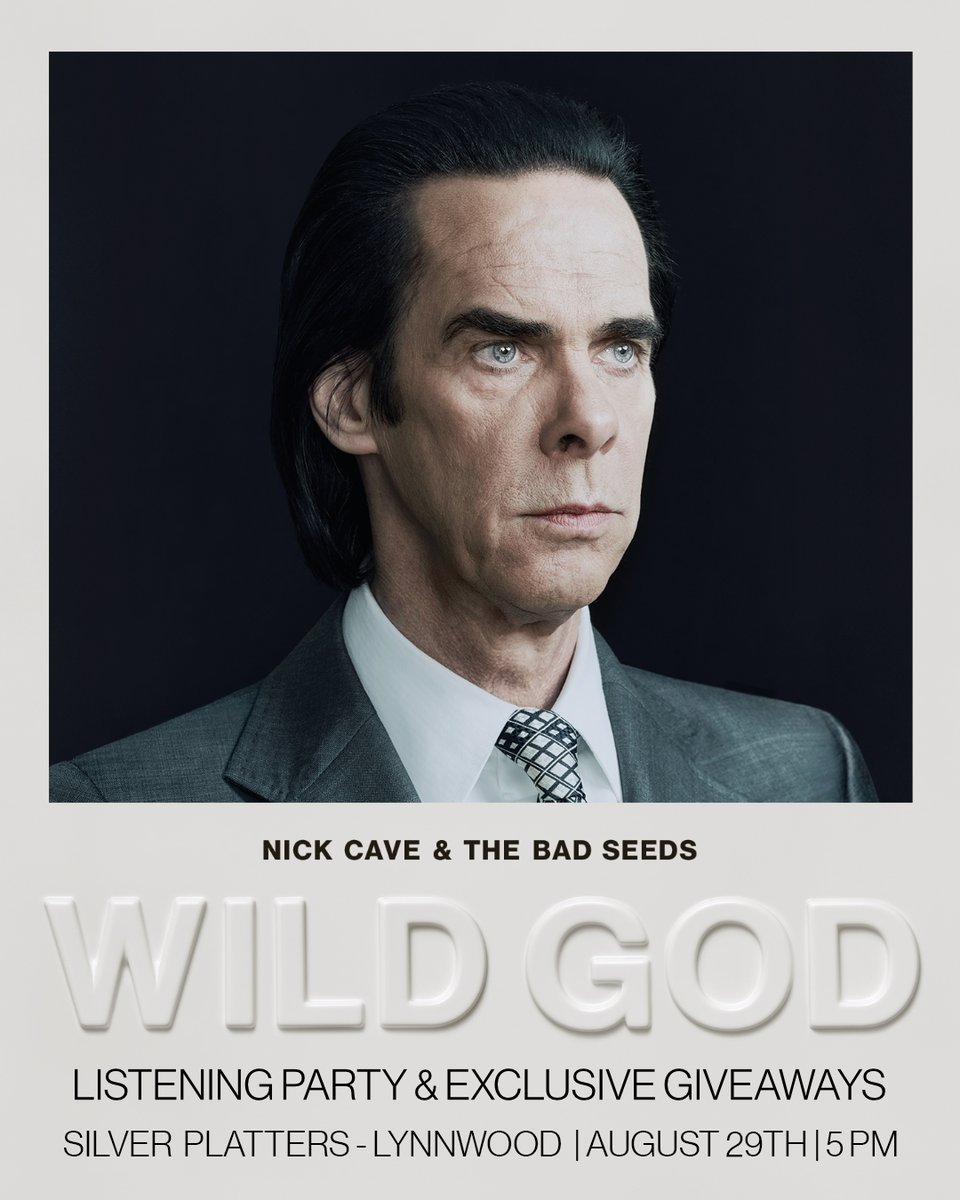 Join us at Silver Platters Lynnwood on Thursday 8/29 at 5PM for a pre-release day listening party for Nick Cave &amp; The Bad Seeds' new album, 'Wild God' (out 8/30 on Play It Again Sam). Attendees will have a chance to win some cool prizes &amp; receive a tote bag, stickers &amp; more!